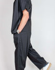 Completo Popeline manica corta Imperial in nero, abbigliamento elegante per uomo.