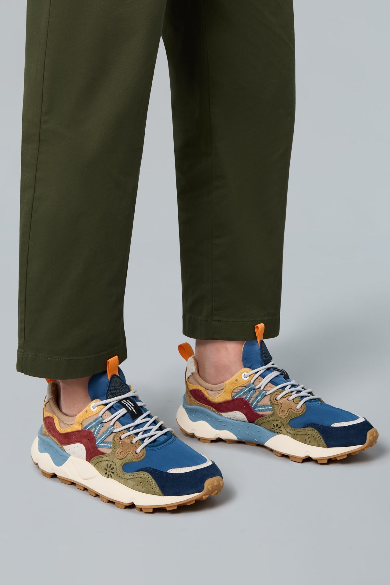 Sneakers Flower Mountain Art. YAMANO 3 MAN - Sneakers in suede e tessuto tecnico Uomo Blu-Verde