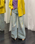 Jeans Stampa Fiori Tensionein Donna Art. RL1178