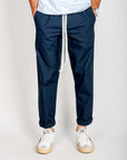 Pantalaccio 100% Cotone Leggerissimo 1921 Store Uomo Art. TENERIFE, navy pants with drawstring.