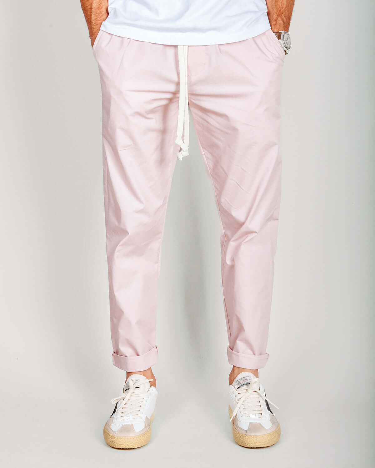 Pantalaccio 100% Cotone Leggerissimo 1921 Store Uomo Art. TENERIFE in soft pink fabric.