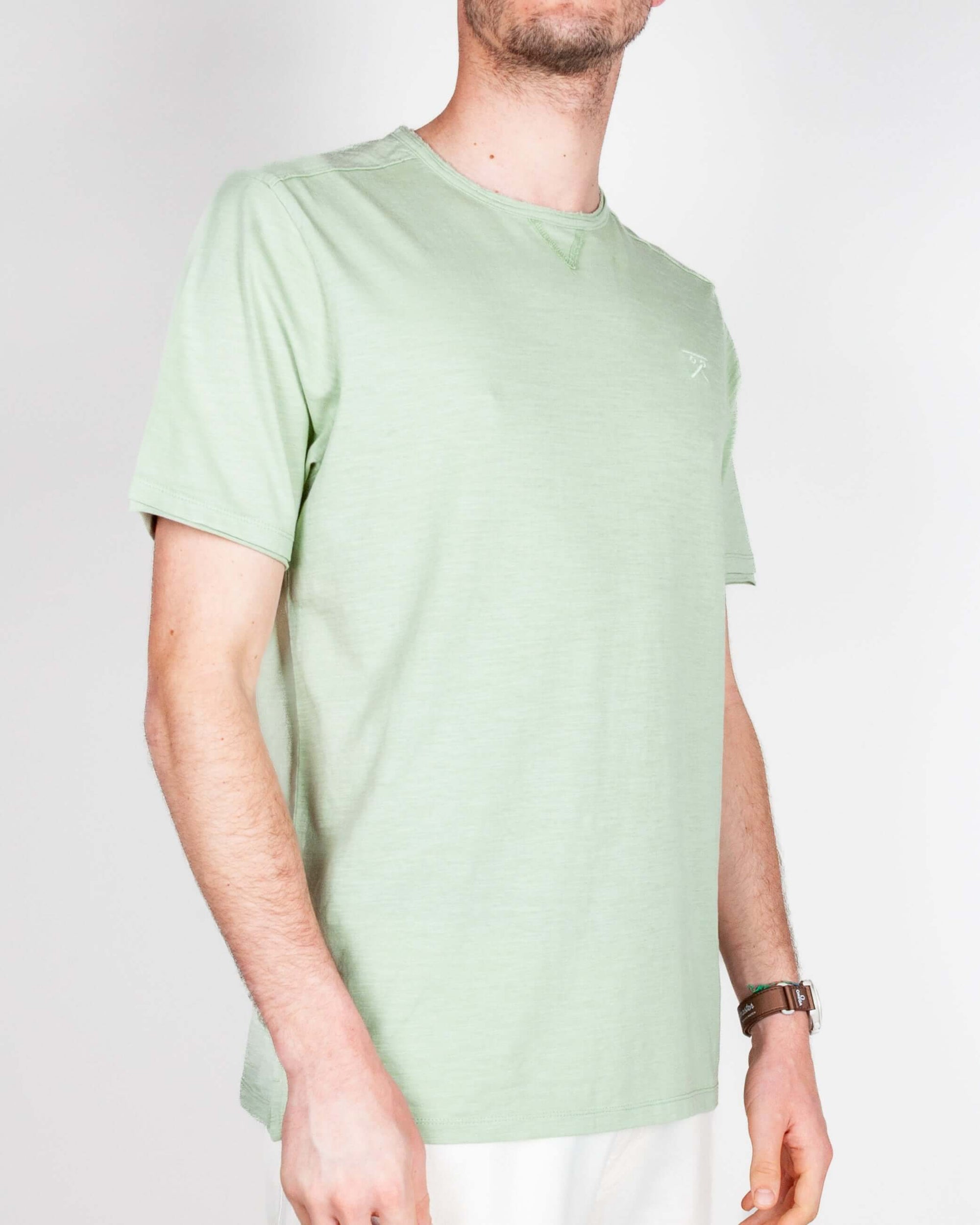 T-shirt cotone fiammato collo taglio vivo Uomo Berna  Art. BERNA M 261049