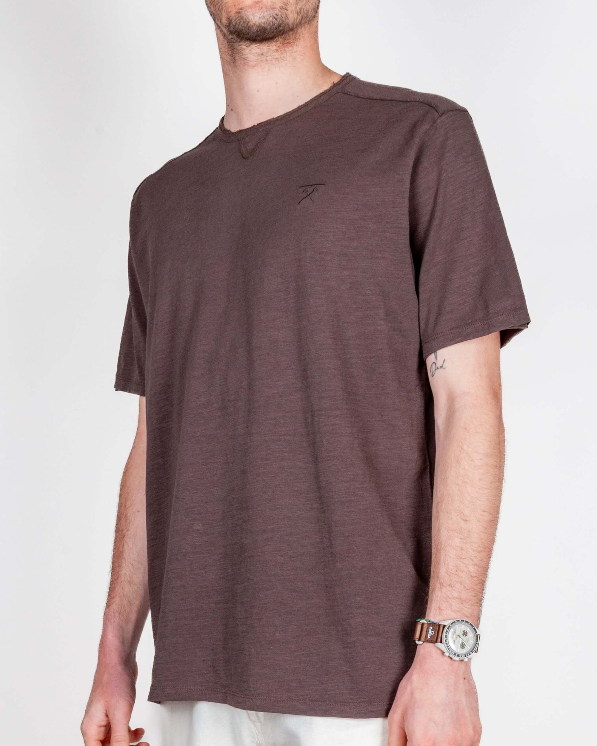 T-shirt cotone fiammato collo taglio vivo Uomo Berna  Art. BERNA M 261049